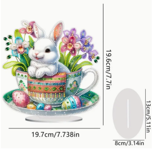 Preview: Diamond Painting Weisser Osterhase
